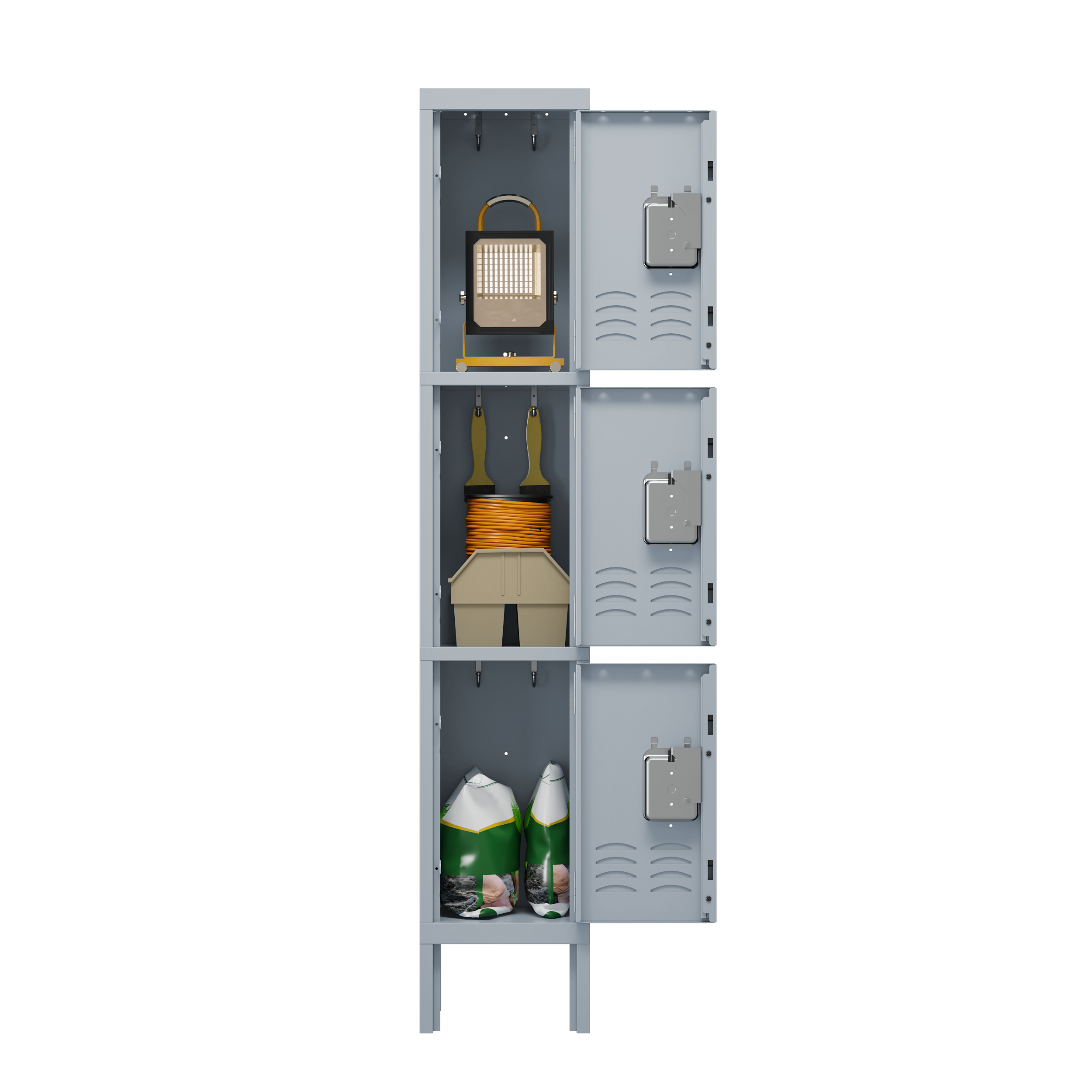 Three door single metal locker